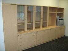 Ecotech MM2 Credenza With Special Glass Door Overhead Bookcases